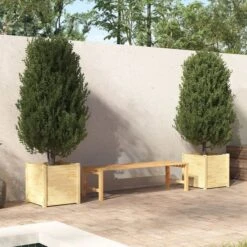 Jardinières D'extérieur 2 Pcs 50x50x50 Cm Bois De Pin Massif