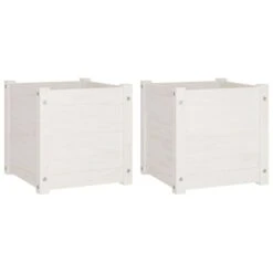 Jardinières D'extérieur 2 Pcs Blanc 40x40x40 Cm Bois De Pin -AMSCAN Soldes Magasin jardinieres d exterieur 2 pcs blanc 40x40x40 cm bois de pin 3666722840651 1451204