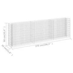 Lit Surélevé à Gabion Acier Galvanisé 270x30x90 Cm -AMSCAN Soldes Magasin lit sureleve a gabion acier galvanise 270x30x90 cm 3666722471879 729276