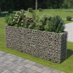 Lit Surélevé à Gabion Acier Galvanisé 270x50x100 Cm