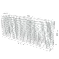 Lit Surélevé à Gabion Acier Galvanisé 270x50x100 Cm -AMSCAN Soldes Magasin lit sureleve a gabion acier galvanise 270x50x100 cm 3666722506076 615946