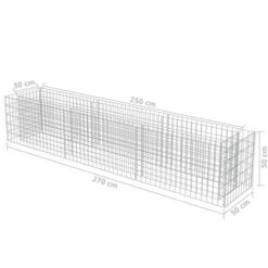 Lit Surélevé à Gabion Acier Galvanisé 270x50x50 Cm -AMSCAN Soldes Magasin lit sureleve a gabion acier galvanise 270x50x50 cm 3666722506373 615694
