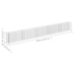 Lit Surélevé à Gabion Acier Galvanisé 450x30x60 Cm -AMSCAN Soldes Magasin lit sureleve a gabion acier galvanise 450x30x60 cm 3666722506274 615781