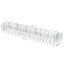 Lit Surélevé à Gabion Acier Galvanisé 450x90x50 Cm -AMSCAN Soldes Magasin lit sureleve a gabion acier galvanise 450x90x50 cm 3666722506441 615640