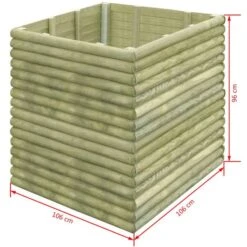 Lit Surélevé De Jardin 106x106x96 Cm Bois De Pin Imprégné -AMSCAN Soldes Magasin lit sureleve de jardin 106x106x96 cm bois de pin impregne 3666722438476 804313