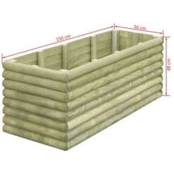 Lit Surélevé De Jardin 150x56x48 Cm Bois De Pin Imprégné 19 Mm -AMSCAN Soldes Magasin lit sureleve de jardin 150x56x48 cm bois de pin impregne 19 mm 8718475557647 975492