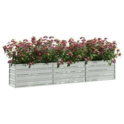 Lit Surélevé De Jardin 240x40x45 Cm Acier Galvanisé Argenté -AMSCAN Soldes Magasin lit sureleve de jardin 240x40x45 cm acier galvanise argente 3666722161077 1239651