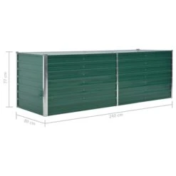 Lit Surélevé De Jardin Acier Galvanisé 240x80x77 Cm Vert -AMSCAN Soldes Magasin lit sureleve de jardin acier galvanise 240x80x77 cm vert 3666722326186 979394