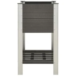 Lit Surélevé De Jardin Avec étagère 75x50x90 Cm WPC Gris -AMSCAN Soldes Magasin lit sureleve de jardin avec etagere 75x50x90 cm wpc gris 3666722468640 733367