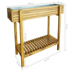Lit Surélevé De Jardin Bois Massif D'acacia Et Zinc -AMSCAN Soldes Magasin lit sureleve de jardin bois massif d acacia et zinc 3666722208093 1159543