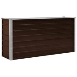 Lit Surélevé De Jardin Marron 160x40x77 Cm Acier Galvanisé -AMSCAN Soldes Magasin lit sureleve de jardin marron 160x40x77 cm acier galvanise 3666722314466 990973