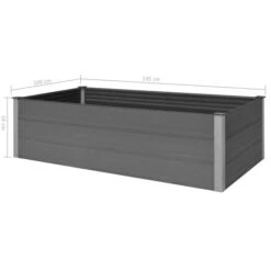 Lit Surélevé De Jardin WPC 195x100x54 Cm Gris -AMSCAN Soldes Magasin lit sureleve de jardin wpc 195x100x54 cm gris 8718475568728 1117642