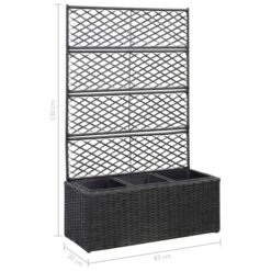 Lit Surélevé En Treillis 3 Pots 83x30x130cm Résine Tressée Noir -AMSCAN Soldes Magasin lit sureleve en treillis 3 pots 83x30x130cm resine tressee noir 3666722458078 768541