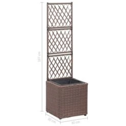 Lit Surélevé Treillis 1 Pot 30x30x107 Cm Résine Tressée Marron -AMSCAN Soldes Magasin lit sureleve treillis 1 pot 30x30x107 cm resine tressee marron 3666722323413 982324