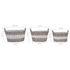 Lits Surélevés 3 Pcs Osier Avec Doublure En PE -AMSCAN Soldes Magasin lits sureleves 3 pcs osier avec doublure en pe 3666722506014 616003