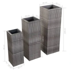 Lits Surélevés De Jardin 3 Pcs Résine Tressée Gris -AMSCAN Soldes Magasin lits sureleves de jardin 3 pcs resine tressee gris 3666722323475 982285