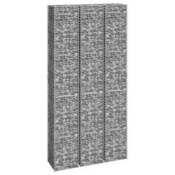 Lits Surélevés En Gabions 3 Pcs 30x30x200 Cm Fer
