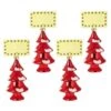 Lot De 4 Décorations Sapins De Noël : Porte-Nom Rouge