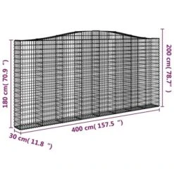 Paniers à Gabions Arqués 3 Pcs 400x30x180/200 Cm Fer Galvanisé -AMSCAN Soldes Magasin paniers a gabions arques 3 pcs 400x30x180 200 cm fer galvanise 3666722898355 1484687