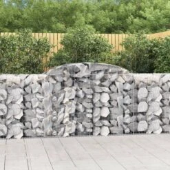 Paniers à Gabions Arqués 30 Pcs 300x50x100/120 Cm Fer Galvanisé
