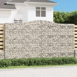 Paniers à Gabions Arqués 5 Pcs 400x50x220/240 Cm Fer Galvanisé