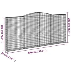 Paniers à Gabions Arqués 6 Pcs 400x30x180/200 Cm Fer Galvanisé -AMSCAN Soldes Magasin paniers a gabions arques 6 pcs 400x30x180 200 cm fer galvanise 3666722936941 1502914
