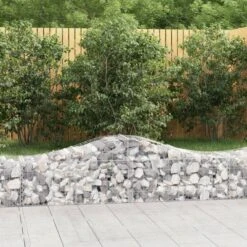 Paniers à Gabions Arqués 7 Pcs 200x50x40/60 Cm Fer Galvanisé