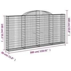 Paniers à Gabions Arqués 7 Pcs 300x30x140/160 Cm Fer Galvanisé -AMSCAN Soldes Magasin paniers a gabions arques 7 pcs 300x30x140 160 cm fer galvanise 3666722936491 1502746