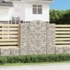 Paniers à Gabions Arqués 9 Pcs 200x50x200/220 Cm Fer Galvanisé