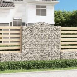 Paniers à Gabions Arqués 9 Pcs 200x50x200/220 Cm Fer Galvanisé