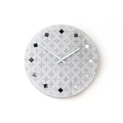 Pendule Géo Avec Strass - 30 Cm - Grise