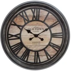 Pendule Relief En Plastique - Ø 50 Cm - Marron