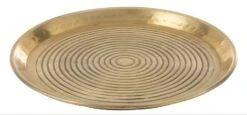Petit Plateau Rond Aluminium Doré Zouzar D 30 Cm