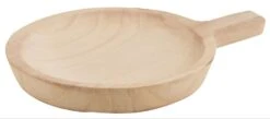 Plat Rond Anse Bois De Paulownia Naturel Jona L 43 Cm