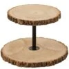 Plateau Rond Bois 2 Niveaux Naturel Clark D 42 Cm
