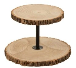 Plateau Rond Bois 2 Niveaux Naturel Clark D 42 Cm