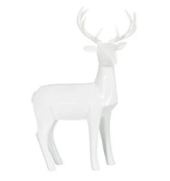 Sculpture Cerf Résine Blanche Narsh - Lot De 2