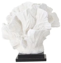 Sculpture Corail Résine Noir Et Blanc Iluna
