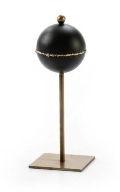 Sculpture Métal Doré Et Noir Round