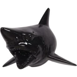 Sculpture Tête De Requin Résine Noire Tinau