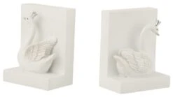 Serre-livre En Résine Blanc Cygne Abel - Lot De 2