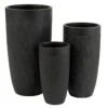 Set De 3 Vases Argile Noir Cintee