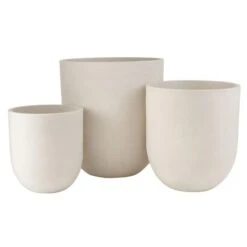 Set De 3 Vases Céramique Blanc Liray