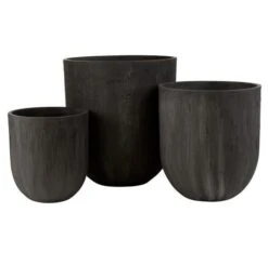 Set De 3 Vases Céramique Noire Ocel