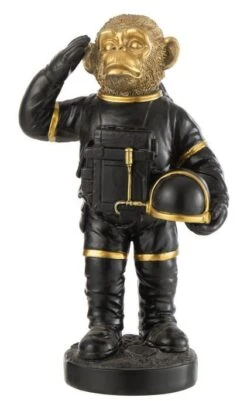 Singe Astronaute Noir Et Doré Astrid L 21 Cm