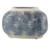 Vase Céramique Blanc Et Bleu Neela H 18 Cm