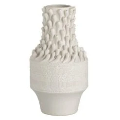 Vase Céramique Blanche Avec Coquillages Amble