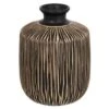 Vase Céramique Marron Et Beige Cintee H 25 Cm - Lot De 2