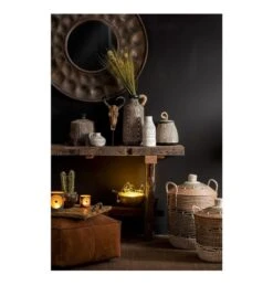 Vase Céramique Marron Et Beige Cintee H 25 Cm - Lot De 2 -AMSCAN Soldes Magasin vase ceramique marron et beige cintee h 25 cm lot de 2 5415203981875 372403