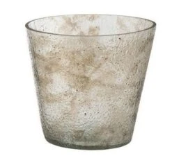 Vase Conique Verre Transparent Et Sable Liath H 15